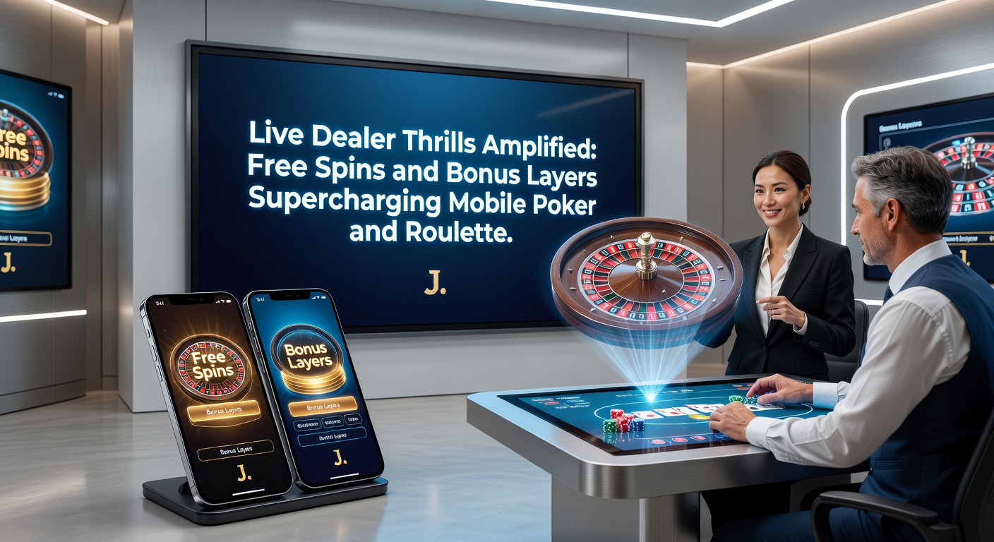 Mobilansicht eines Live-Roulette-Tisches mit überlagerten Free-Spin-Boni und explodierenden Jackpots