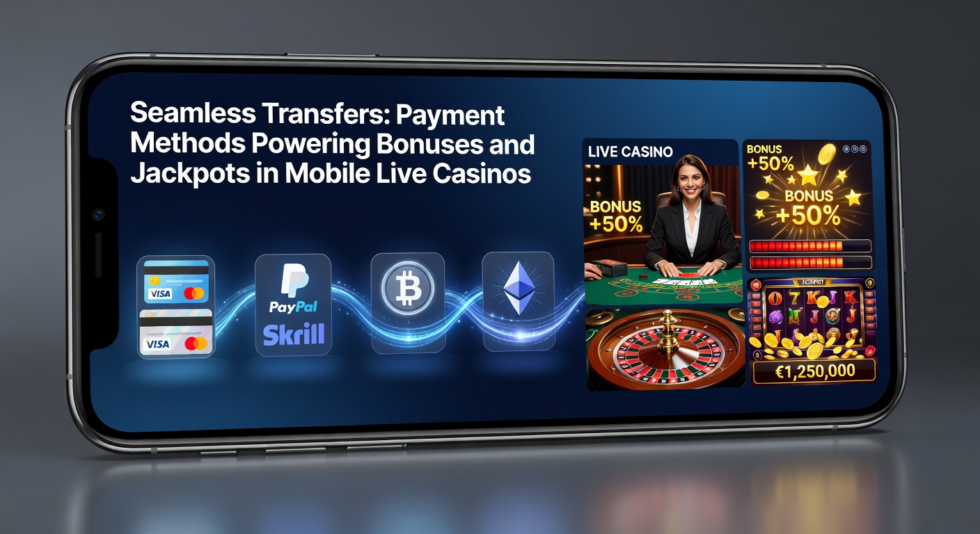 Grafik mit Icons von Zahlungsmethoden, die zu explodierenden Jackpots und Bonus-Symbolen führen, auf einem mobilen Bildschirm